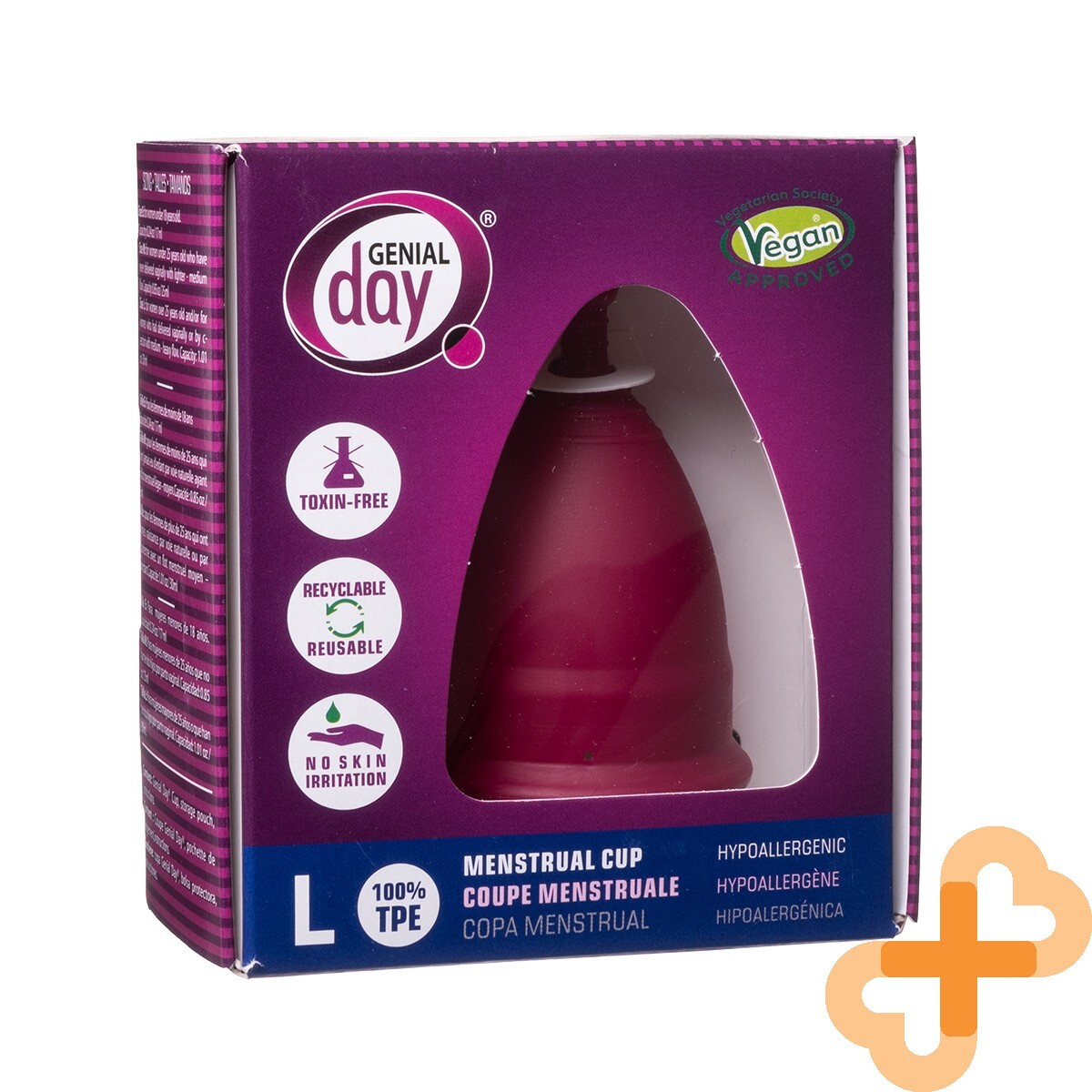 GENIAL DAY Women Menstrual Cup L Reusable Toxin Free No Skin Irritation 30 ml