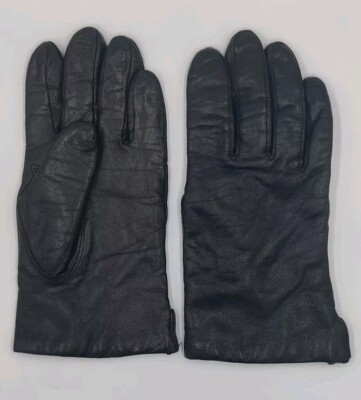 Genuine Black Leather Gloves Made In The Philippines Size 7  Women's Unbranded 