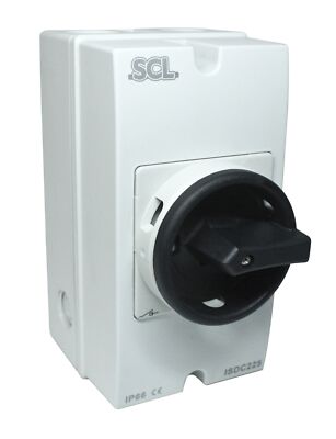 25 AMP 500V DC21B 2 POLIG GESCHLOSSEN DREH DC TRENNER IP65 SOLAR/PV