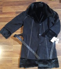 Komitor Jacket W/fur Trim Womens Size 1xl Black Nwt