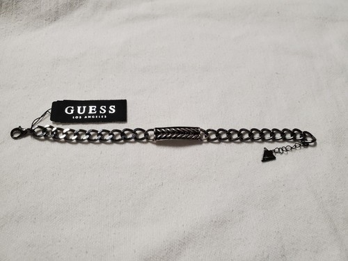 Guess Los Angeles Bracciale Cubano 8" Con Ciondolo Guess Nuovo con Etichette - Foto 2 di 8