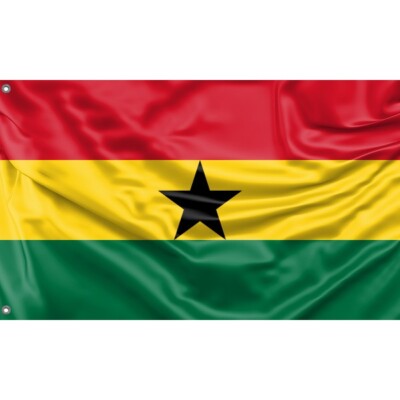 Flagge von Ghana, einzigartiges Design, 3x5 Ft / 90x150 cm, Made in EU