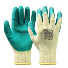 1-120 PAIRS GREEN LATEX RUBBER COATED GLOVES BUILDERS GARDENING WORK GLOVES MENS