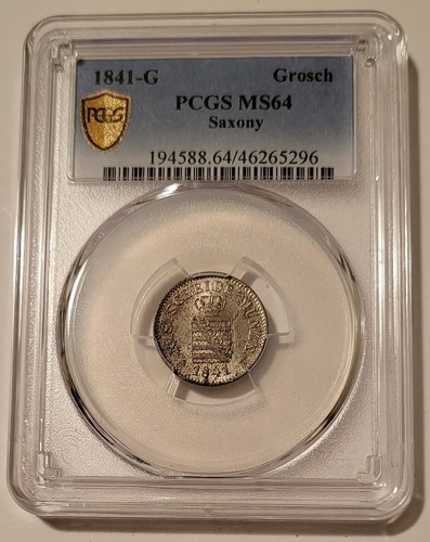 Germany States Saxony Friedrich August II 1841 G Silver Groschen MS64 PCGS