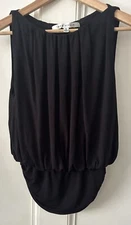 MAX STUDIO Ladies Flattering Sleeveless Top Black Size Small Holiday Evening
