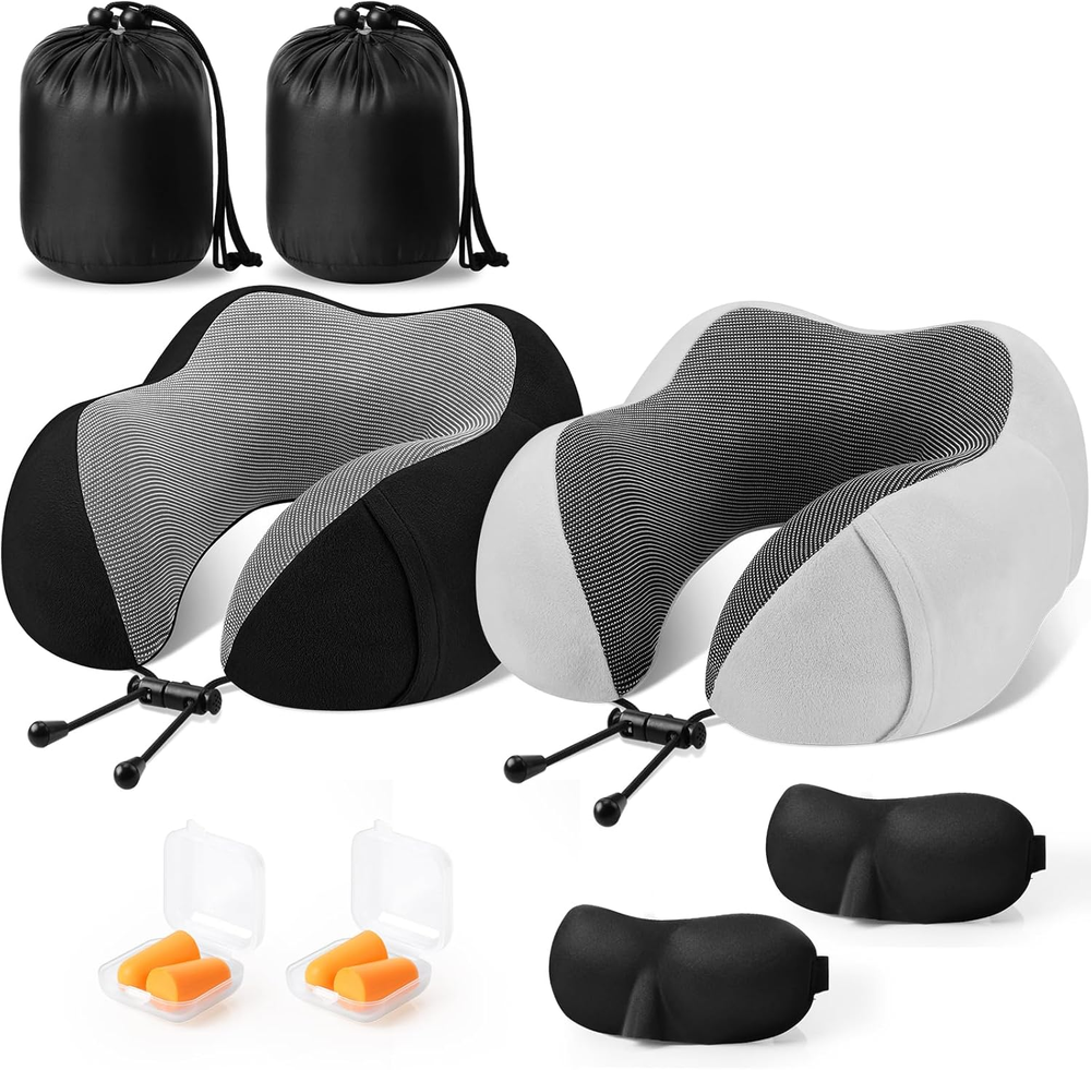 Premium Memory Foam Travel Neck Pillow for Comfort & Support