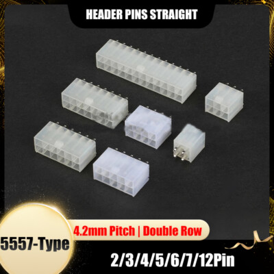 4.2mm Raster Header Pins Gerade Stiftleisten Dual Row 2*2/3/4/5/6/7/12 Pins