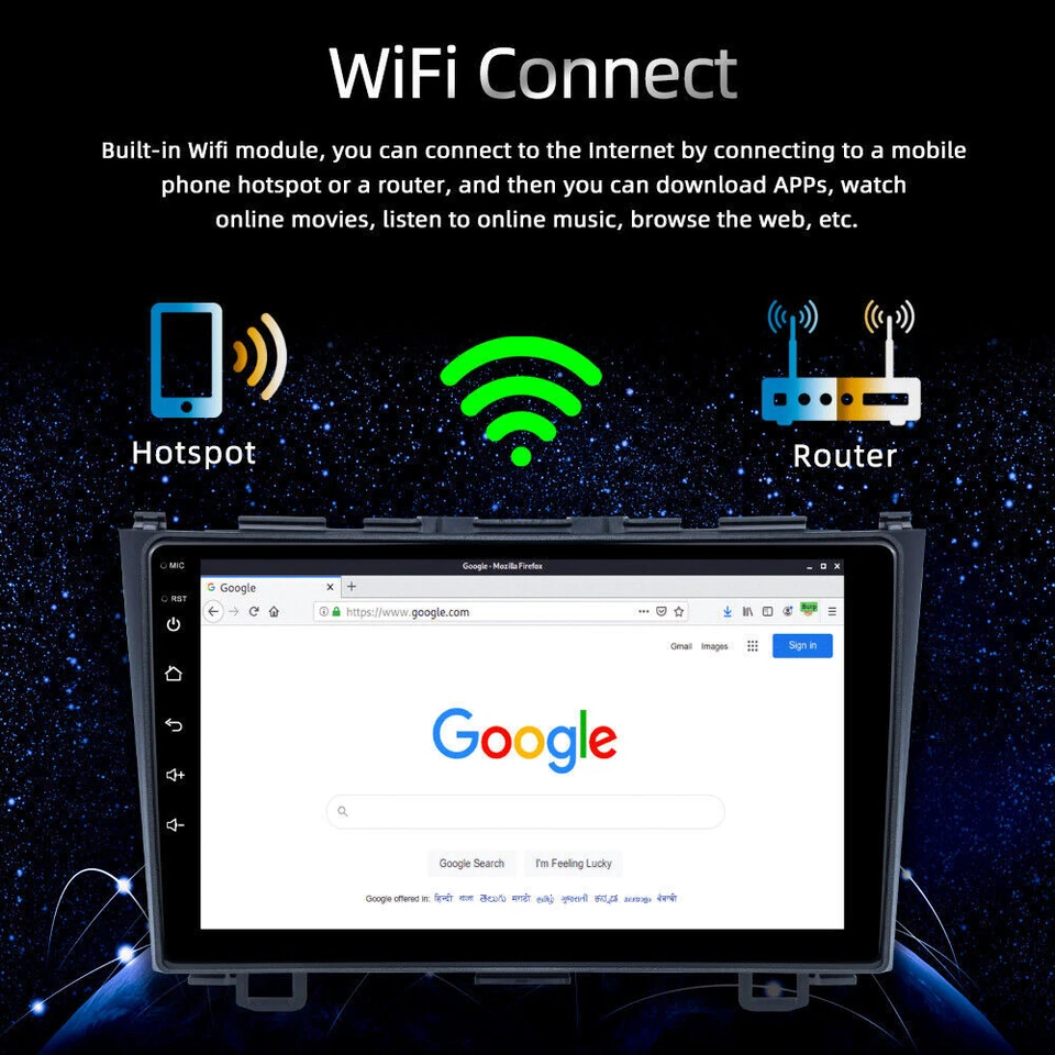 Android 11 Car Stereo Radio GPS NAVI WIFI FM BT 9" For Honda CRV CR-V 2007-2011 - Image 3 of 4