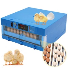 2-in-1 Auto Egg Incubator 24-120 Eggs Dual-Power Digital Poultry Hatcher Machine