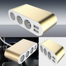 New QC3.0 3.1AA Fast Dual USB 2.4A charger with Three 12V Car Cigarette Lighter