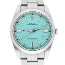 Rolex Oyster Perpetual 124300-0006 Tiffany Turquoise 41mm Oyster Stainless St...