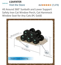 Cat Window Perch Sunbath Hammock Easy Assemble Safe Reliable