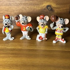 Vintage 1980’s Showbiz Pizza Time Chuck E Cheese Figures Lot Of 4