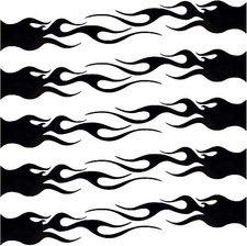 10Pcs Black Car Flame Decals, 5.7"x1.2" Flame Shape Stickers, Universal Car Refl