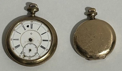 Vtg 2x Pocket Watches Gold Tone - Spare & Repairs Elgin