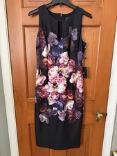 Women’s Adrianna Papell Tumbling Rose Sheath Dress Size 4 Floral NWT Wedding