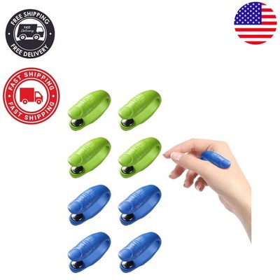 Stress Relief: 8 Pcs Hand Pressure Clips for Migraine Support - Green & Blue