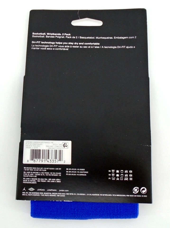 Conjunto de pulseras Nike Jordan adulto púrpura cometa/negro Foto 3 de 3