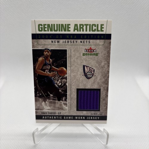 2004-05 Fleer VINCE CARTER GAME USED BASKETBALL JERSEY CARD Nets North Carolina