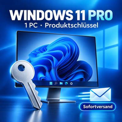Microsoft Windows 11 Pro Key Vollversion Lizenz 64 Bit Produktschlüssel Retail