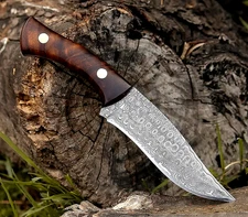 Custom Hand Made Forged Damascus Steel Fix Blade Hunting Bowie Knife  2887