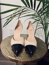 Stuart Weitzman - Size 8 - Two Toned Black And Beige Kitten Heels