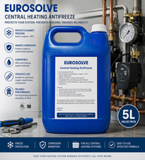 Eurosolve Central Heating Antifreeze 5L | Corrosion Inhibitor | Radiator Fluid