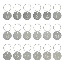 304 Stainless Steel Number Tags Key Tags ID Tags White Numbers 0-9