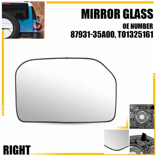 Right Non-Heated Mirror Glass Replacement for 07-14 Toyota FJ Cruiser Passenger