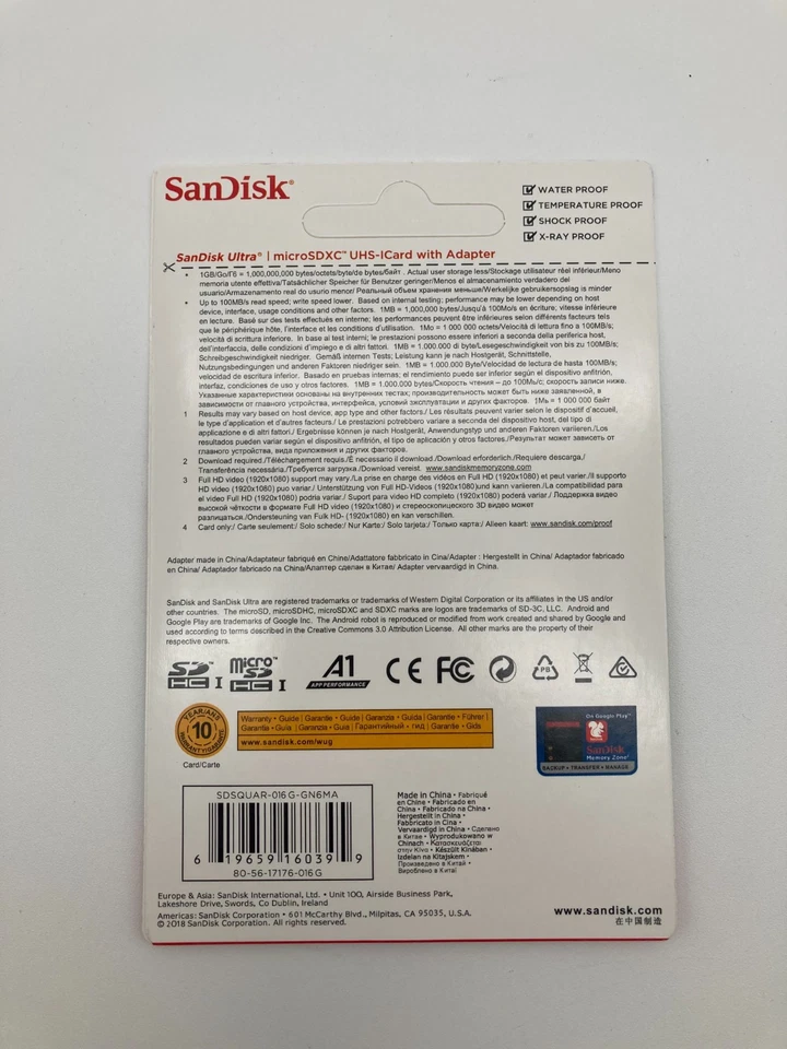 SanDisk Ultra microSDHC UHS-I Card with Adapter 16GB - Image 2 of 2
