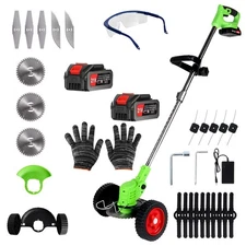 Weed Wacker Cordless Eater 2 Battery, Foldable and Lightweight Grass Trimmer/...