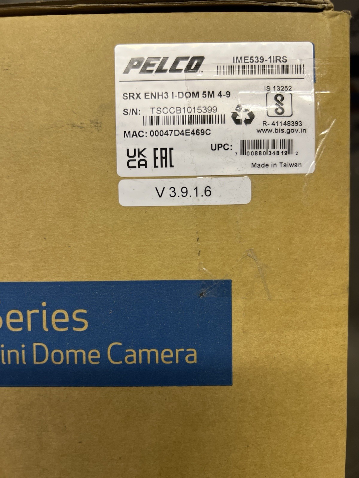 Pelco 2 Pack IME539-1IRS 5 Megapixel Sarix Enhanced Indoor IR Clear Dome Camera