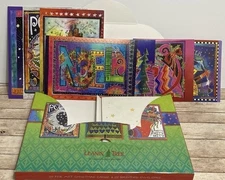 Laurel Burch 9 Greeting Cards Cats Noel Peace On Earth, Trees, Cats~Leanin’ Tree