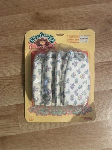 Cabbage Patch Kids, Disposable Designer Diapers 4 c1991 sealed on card Hasbro