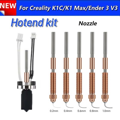 Hotend Kit For Creality K1C/K1 Max/Ender 3 V3 Hot End Heating Block Kit Nozzle