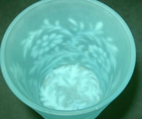 Northwood Pale Aqua Daisy and Fern Glass Tumbler - image 4 of 4