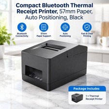 Small Business Thermal Receipt Printer, Bluetooth, Barcode and QR Code Support