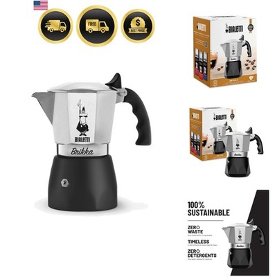Brikka Moka Pot Stovetop Espresso Maker   Crema-Rich Italian Coffee Maker, 2 ...
