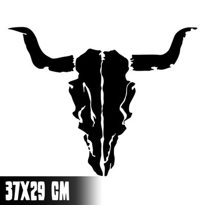 AUTO AUFKLEBER ''LONGHORN'' 37X29CM SCHÄDEL STIER WACKEN WOHNWAGEN STICKER #0369