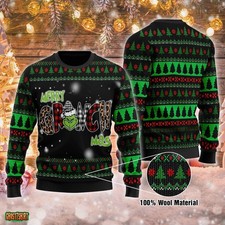 Merry Grinch Mas Christmas Wool Ugly Knitted Christmas Sweatshirt