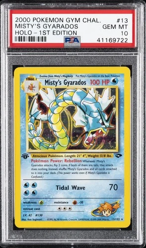 2000 POKEMON GYM CHALLENGE HOLO-1ST EDITION #13 MISTY'S GYARADOS PSA 10