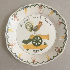 Pierre Deux Collectible Plate, Vintage Hand Painted, Liberte Singing Rooster 