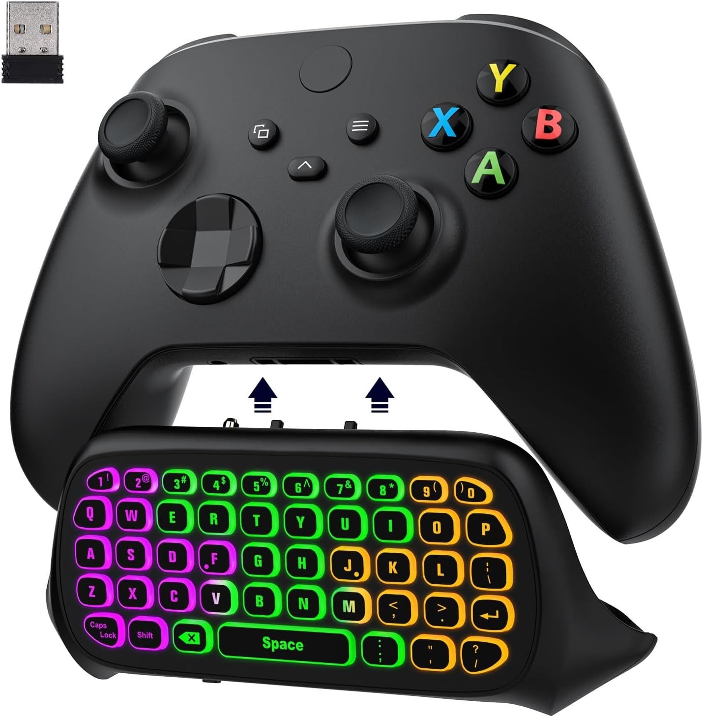 MoKo RGB Backlight Keyboard for Xbox One Controller, Xbox Series X/S, Wireless
