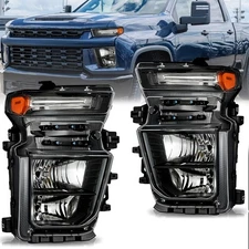 Left+Right Headlights For 2020 2021 2022 2023 Chevy Silverado 3500 2500 Halogen