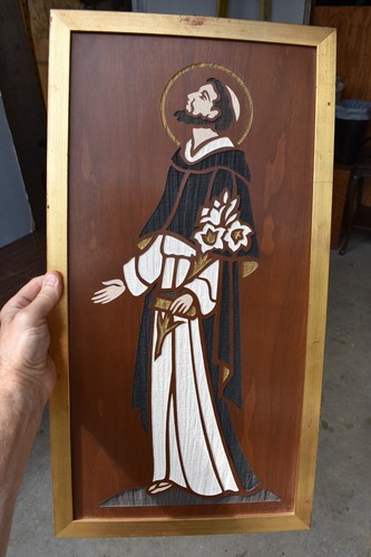 Older Etched Wood Panel in Gilded Frame, St. Dominic (CU532) chalice co - Picture 7 of 10
