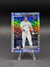 Addison Barger 2026 Topps Series 1 Topps Logo Foil Pattern #241 Blue Jays