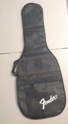 Fender Black Electric Guitar Gig Bag Backpack Style White Logo Strap