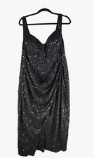 SHEIN Belle Plus Formal Evening Dress Sweetheart Neck Black Sequin Padded Top 4X