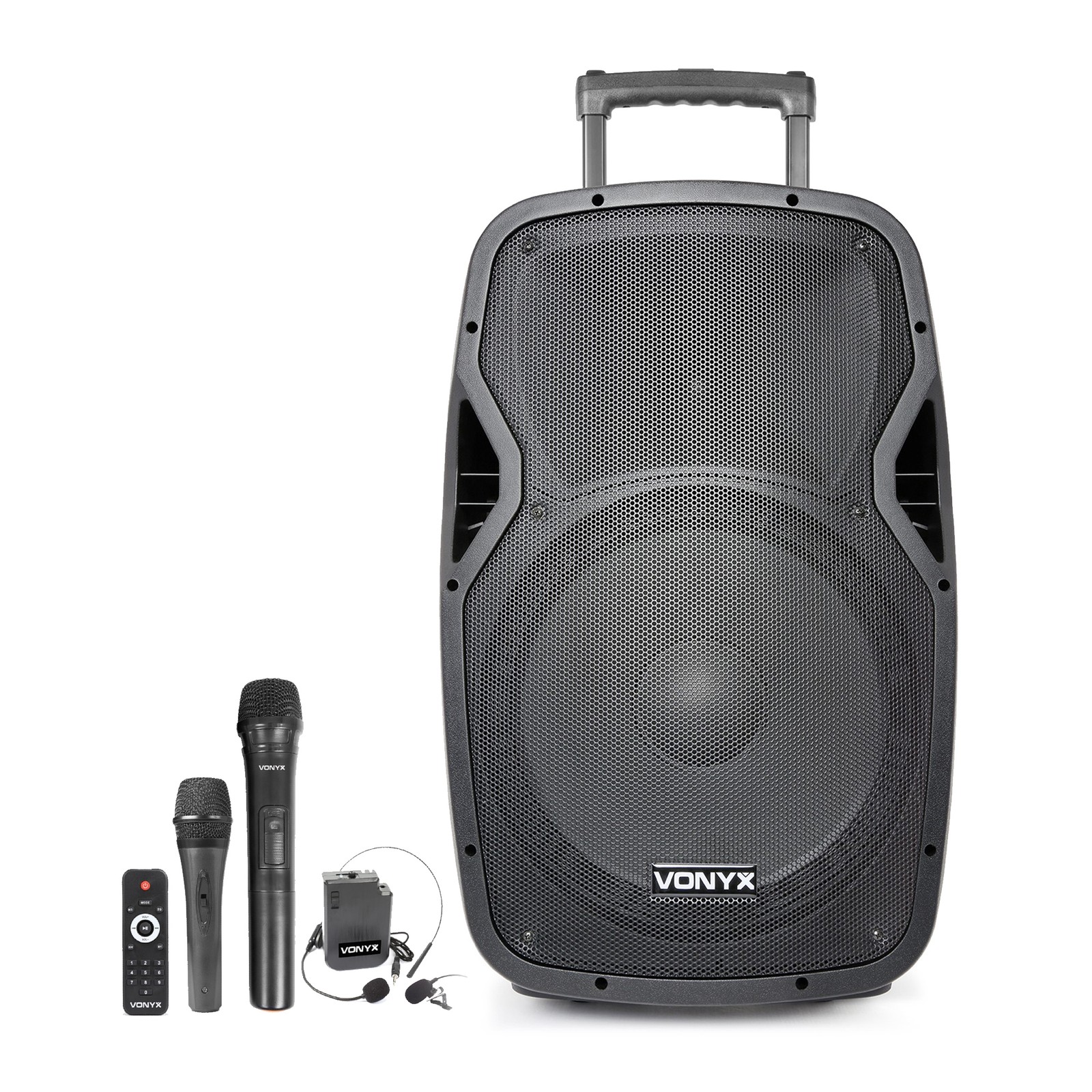 Vonyx AP1500PA 15"" Portable PA Speaker Bluetooth Battery Powered 800W