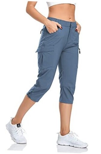 Women's Hiking Cargo Pants Quick Dry Outdoor Camping Capris Water Resistant